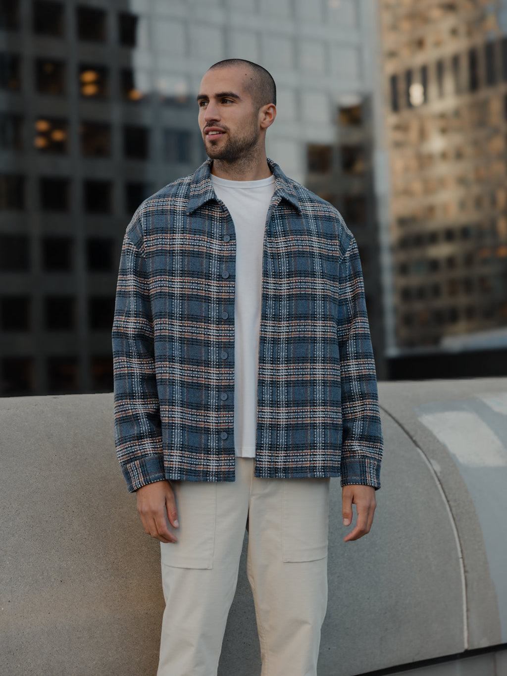 Horizon Tweed Shacket | Atlantic Plaid Classic-Fit