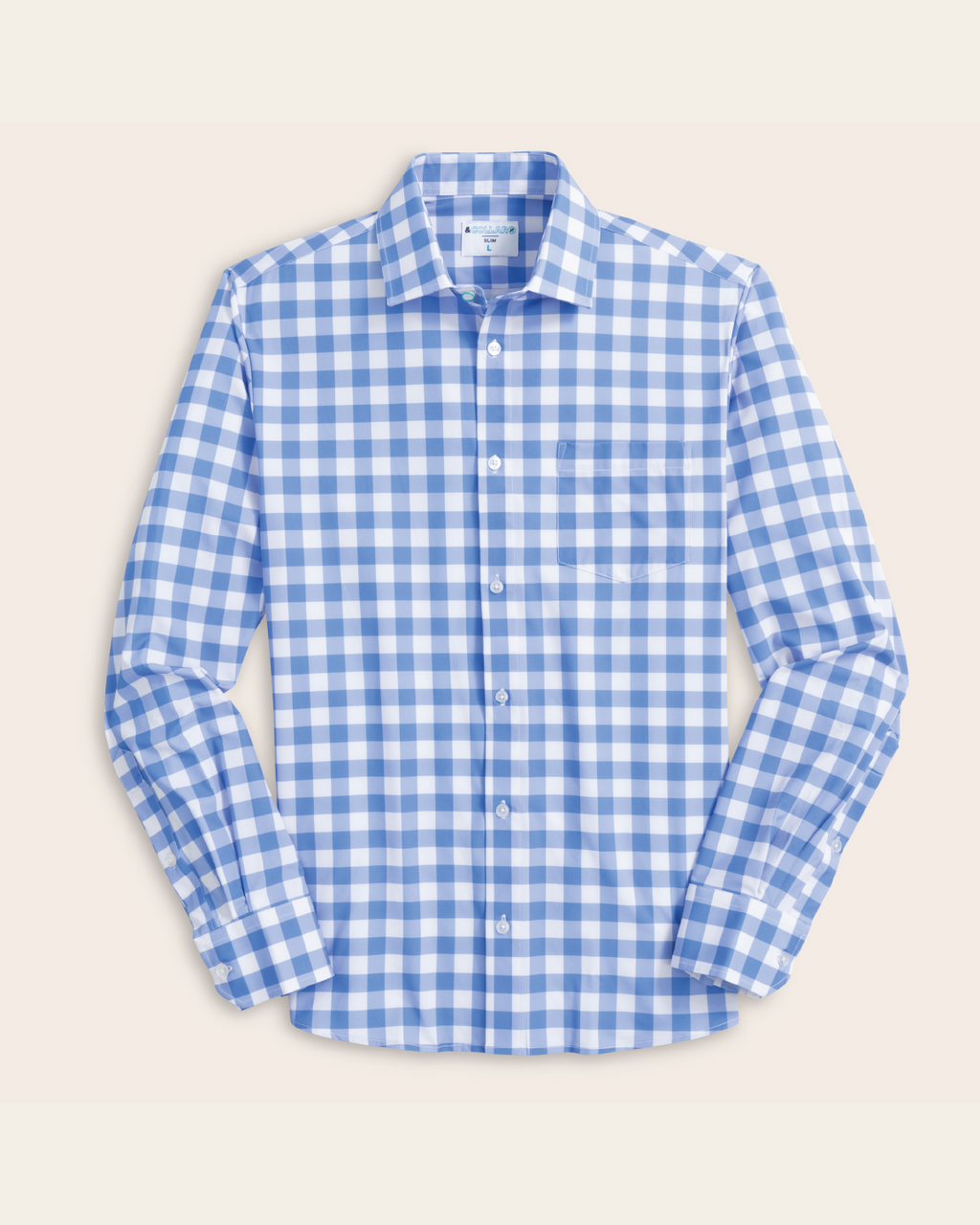 Range Shirt - Ocean Blue and White Large Gingham