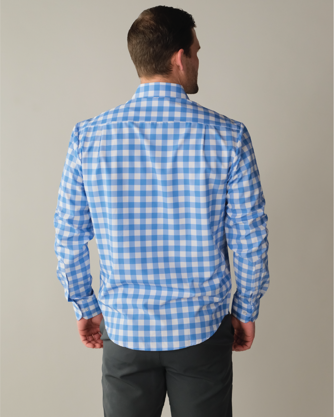 Range Shirt - Ocean Blue and White Large Gingham