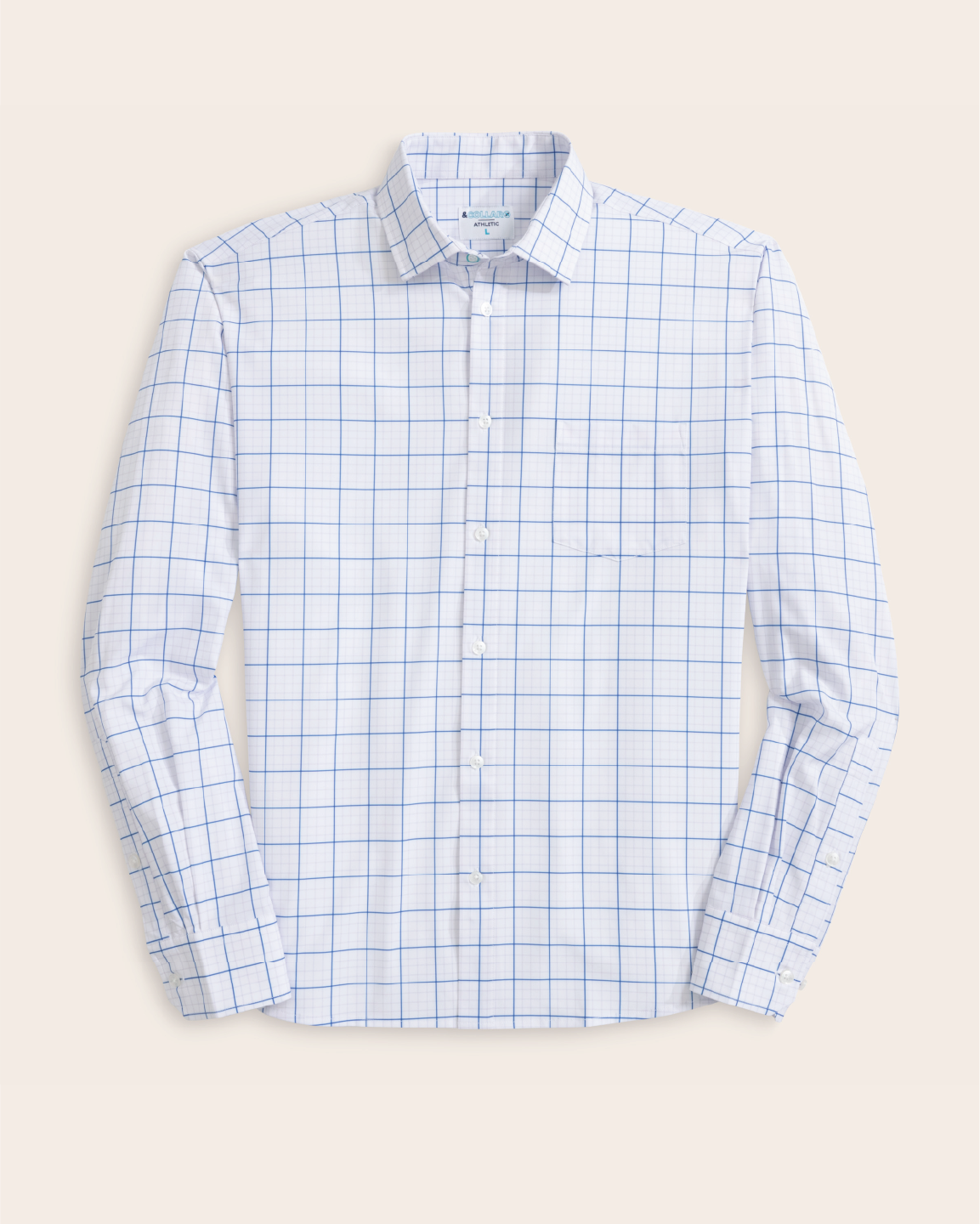 Range Shirt - White w/ Navy and Grey Grid