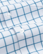 Range Shirt - White w/ Ocean Blue Windowpane