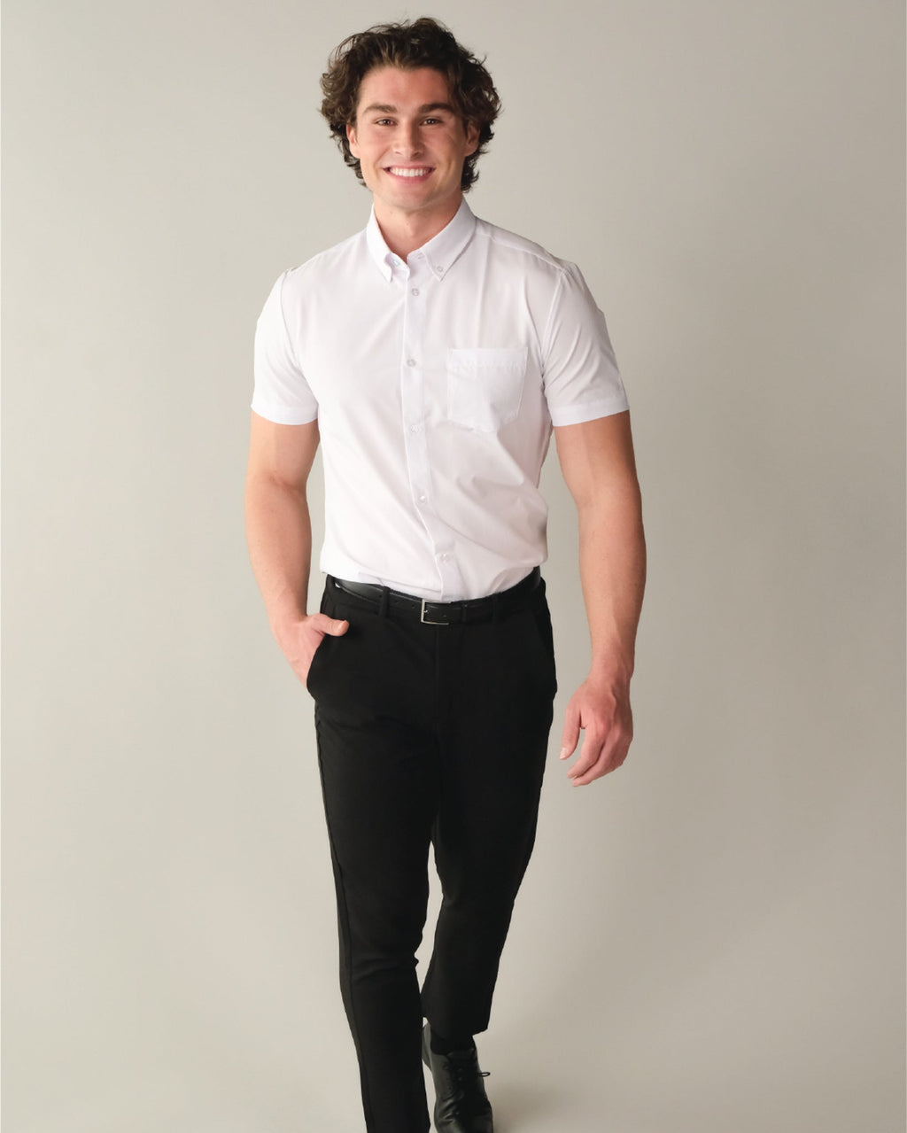 Range Shirt - White Short Sleeve - Button Down Collar