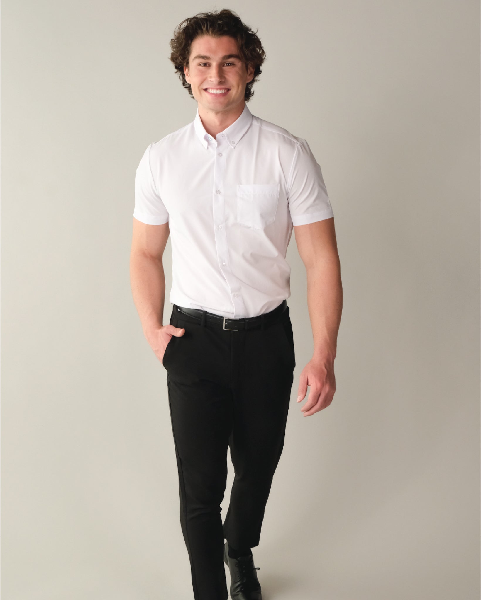 Range Shirt - White Short Sleeve - Button Down Collar