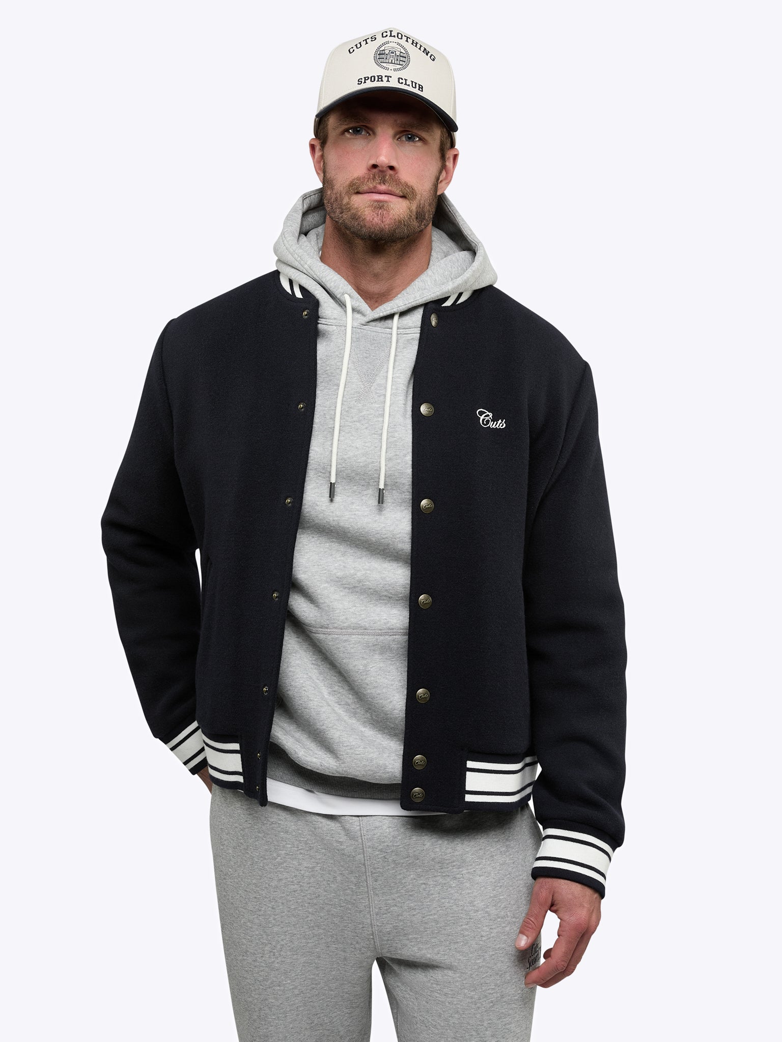 Varsity Bomber | Marine Navy Classic-Fit