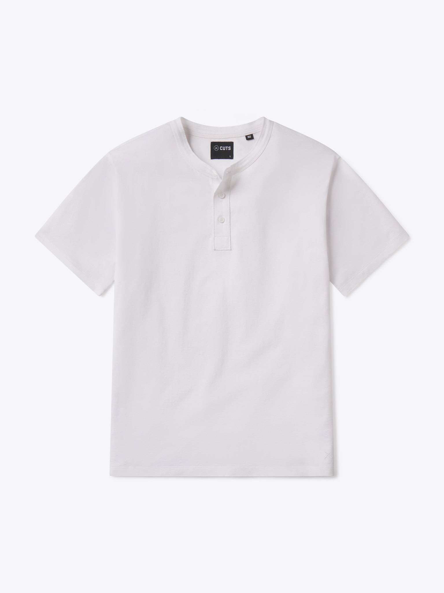 SoHo Pima Henley Tee | White Classic-Fit