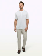 SoHo Pima Henley Tee | White Classic-Fit