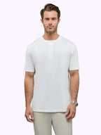 SoHo Pima Henley Tee | White Classic-Fit