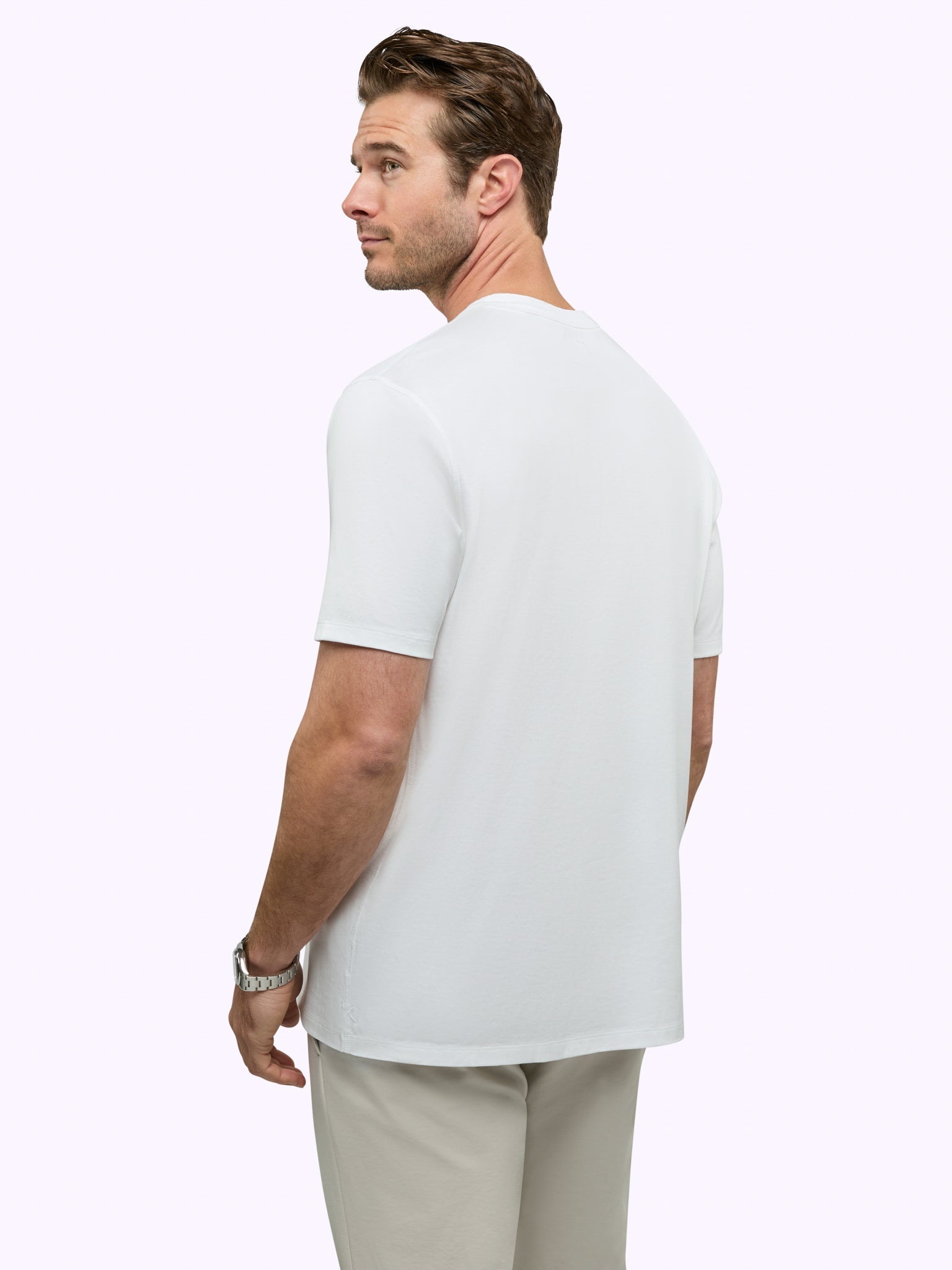 SoHo Pima Henley Tee | White Classic-Fit
